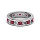 2 - Celina 3.40 mm Round Ruby and Diamond Eternity Band 
