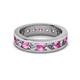 2 - Celina 3.40 mm Round Pink Sapphire and Diamond Eternity Band 