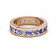 2 - Celina 3.40 mm Round Tanzanite and Diamond Eternity Band 
