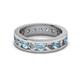 2 - Celina 3.40 mm Round Aquamarine and Diamond Eternity Band 