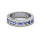 2 - Celina 3.40 mm Round Tanzanite and Diamond Eternity Band 
