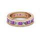2 - Celina 3.40 mm Round Amethyst and Diamond Eternity Band 