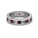2 - Celina 3.40 mm Round Red Garnet and Diamond Eternity Band 