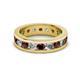 2 - Celina 3.40 mm Round Red Garnet and Diamond Eternity Band 