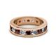 2 - Celina 3.40 mm Round Red Garnet and Diamond Eternity Band 