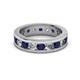 2 - Celina 3.40 mm Round Blue Sapphire and Diamond Eternity Band 