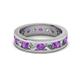 2 - Celina 3.40 mm Round Amethyst and Diamond Eternity Band 