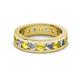 2 - Celina 3.40 mm Round Yellow Sapphire and Diamond Eternity Band 