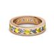 2 - Celina 3.40 mm Round Yellow Sapphire and Diamond Eternity Band 