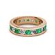 2 - Celina 3.40 mm Round Emerald and Diamond Eternity Band 