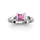 3 - Izna Princess Cut Lab Created Pink Sapphire Solitaire Engagement Ring 