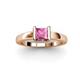3 - Izna Princess Cut Lab Created Pink Sapphire Solitaire Engagement Ring 