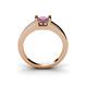 5 - Izna Princess Cut Pink Tourmaline Solitaire Engagement Ring 
