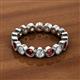 2 - Arria 3.00 mm Red Garnet and Diamond Eternity Band 