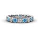 1 - Arria 3.00 mm Blue Topaz and Diamond Eternity Band 