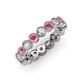 3 - Arria 3.00 mm Rhodolite Garnet and Diamond Eternity Band 