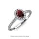 3 - Marnie Desire Oval Cut Red Garnet and Diamond Halo Engagement Ring 