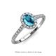 3 - Marnie Desire Oval Cut London Blue Topaz and Diamond Halo Engagement Ring 
