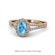 1 - Raisa Desire Blue Topaz and Diamond Halo Engagement Ring 
