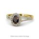 1 - Raisa Desire Red Garnet and Diamond Halo Engagement Ring 