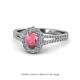 1 - Raisa Desire Rhodolite Garnet and Diamond Halo Engagement Ring 