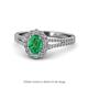 1 - Raisa Desire Emerald and Diamond Halo Engagement Ring 