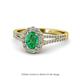 1 - Raisa Desire Emerald and Diamond Halo Engagement Ring 