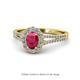 1 - Raisa Desire Ruby and Diamond Halo Engagement Ring 