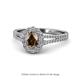 1 - Raisa Desire Smoky Quartz and Diamond Halo Engagement Ring 