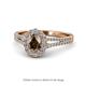1 - Raisa Desire Smoky Quartz and Diamond Halo Engagement Ring 
