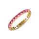 4 - Audrey 3.00 mm Rhodolite Garnet U Prong Eternity Band 