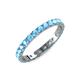 4 - Audrey 3.00 mm Blue Topaz U Prong Eternity Band 
