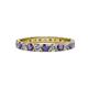 1 - Audrey 3.00 mm Iolite and Diamond U Prong Eternity Band 