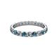 2 - Audrey 3.00 mm London Blue Topaz and Diamond U Prong Eternity Band 