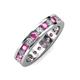3 - Celina 3.00 mm Round Pink Sapphire and Diamond Eternity Band 