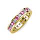 3 - Celina 3.00 mm Round Pink Sapphire and Diamond Eternity Band 