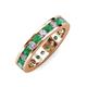 3 - Celina 3.00 mm Round Emerald and Diamond Eternity Band 