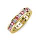 3 - Celina 3.00 mm Round Pink Tourmaline and Diamond Eternity Band 
