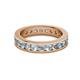 2 - Celina 3.00 mm Round Aquamarine and Diamond Eternity Band 