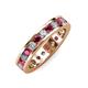 3 - Celina 3.00 mm Round Ruby and Diamond Eternity Band 