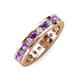 3 - Celina 3.00 mm Round Amethyst and Diamond Eternity Band 