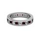 2 - Celina 3.00 mm Round Red Garnet and Diamond Eternity Band 