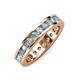 3 - Celina 3.00 mm Round Aquamarine and Diamond Eternity Band 