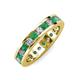 3 - Celina 3.00 mm Round Emerald and Diamond Eternity Band 