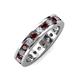 3 - Celina 3.00 mm Round Red Garnet and Diamond Eternity Band 