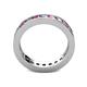 4 - Celina 3.00 mm Round Pink Sapphire and Diamond Eternity Band 