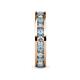5 - Celina 3.00 mm Round Aquamarine and Diamond Eternity Band 