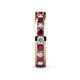 5 - Celina 3.00 mm Round Ruby and Diamond Eternity Band 