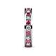5 - Celina 3.00 mm Round Rhodolite Garnet and Diamond Eternity Band 