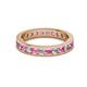 2 - Celina 2.70 mm Round Pink Sapphire and Diamond Eternity Band 